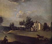 Johann Zoffany A view of the grounds of  Hampton House oil on canvas